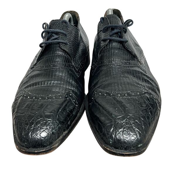 David Eden Genuine Crocodile Lizard Skin Oxford Mens 11 Shoes VERO CUDIO ITALY main image 10